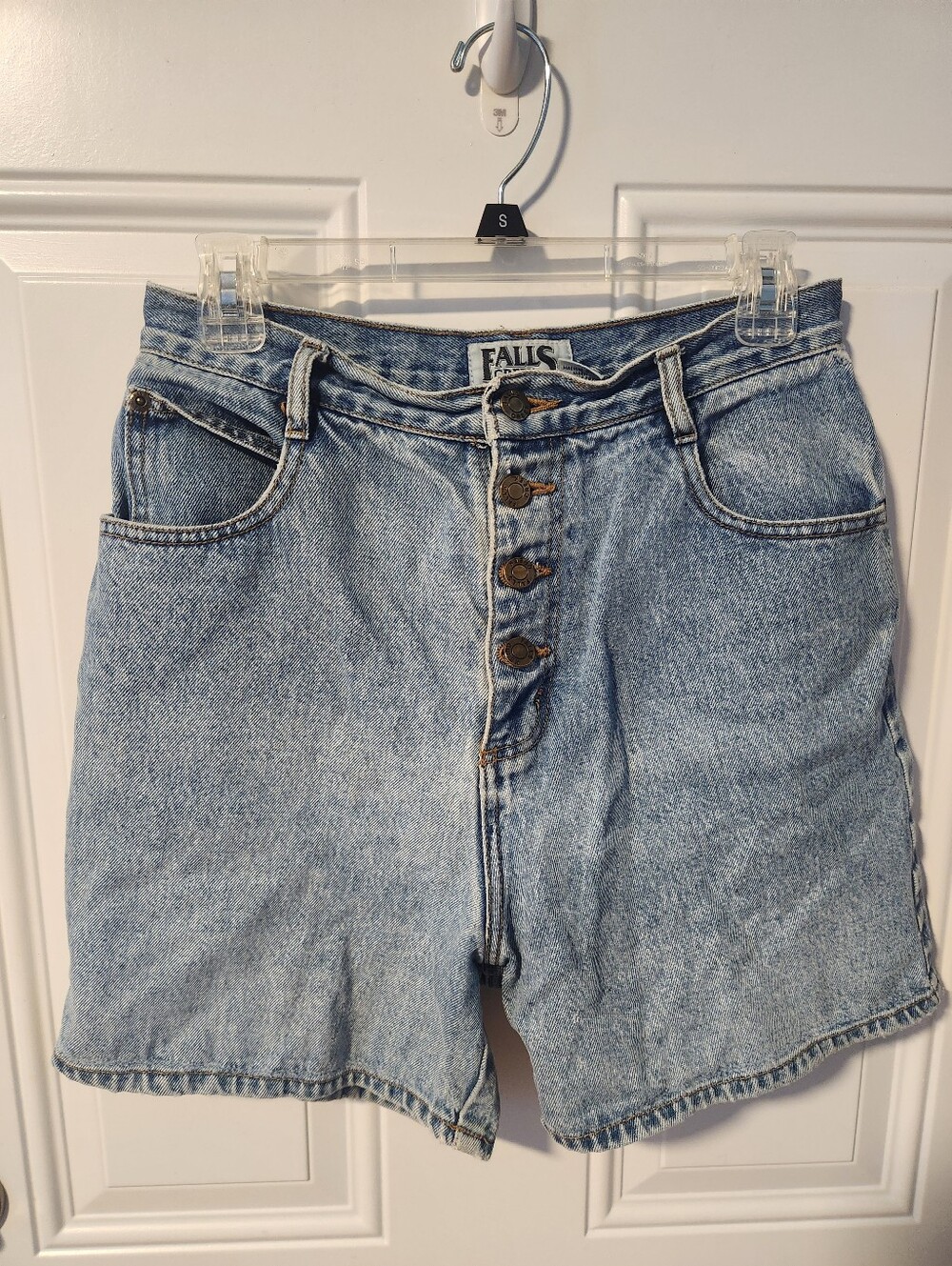 True Vintage Women's High-Rise Button-Fly Denim Shorts - Light Blue Size 11